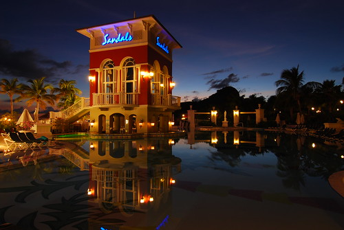 Sandals Tower Reflection