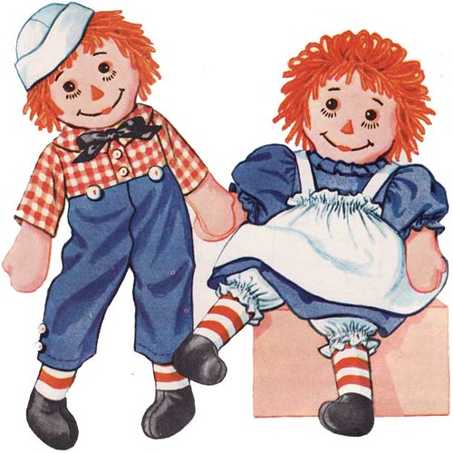 Vintage 1950's Raggedy Ann and Andy Sewing Pattern