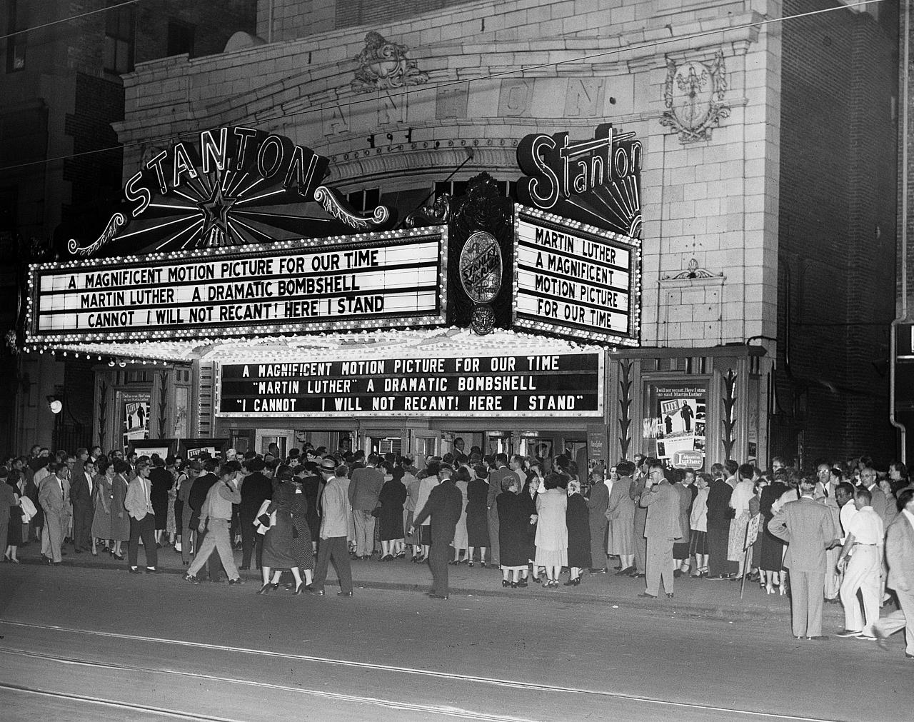 Lfa Martin Luther Movie At Stanton Theater Philadelphia 1953 Motion Picture Movie Theater Luther
