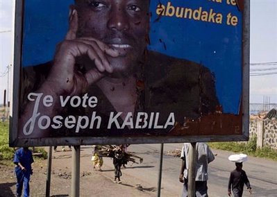 Poster of President Joseph Kabila in the Democratic Republic of Congo (DRC). Reports indicate that there is still enormous instability inside the eastern regions of the DRC. by Pan-African News Wire File Photos