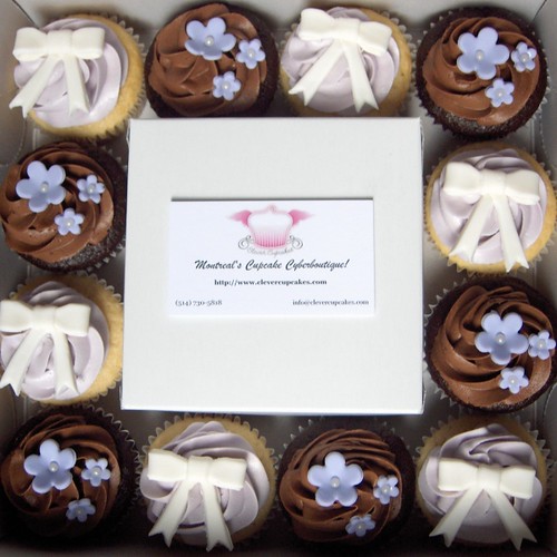 Lavender Wedding Cupcakes Chocolate and vanilla cupcakes with chocolate and