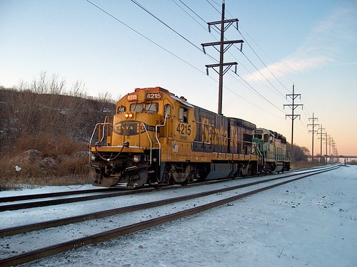 Nothbound BNSF Railway light engine movement. Hawthorne Junction. Chicago / Cicero Illinois. February 2007. by Eddie from Chicago