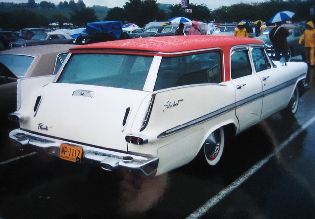 1959 Plymouth Suburban In the rain at Hershey at least ten years ago