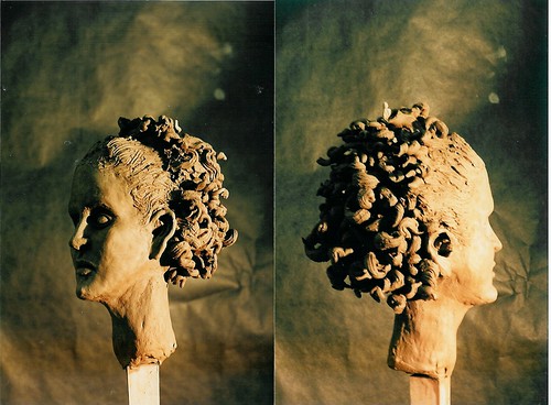 earthenware clay head by Tiffany Gholar