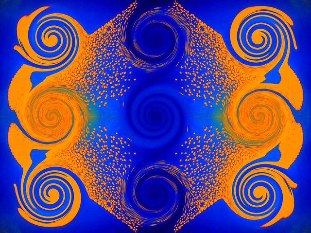 Blue orange spirals