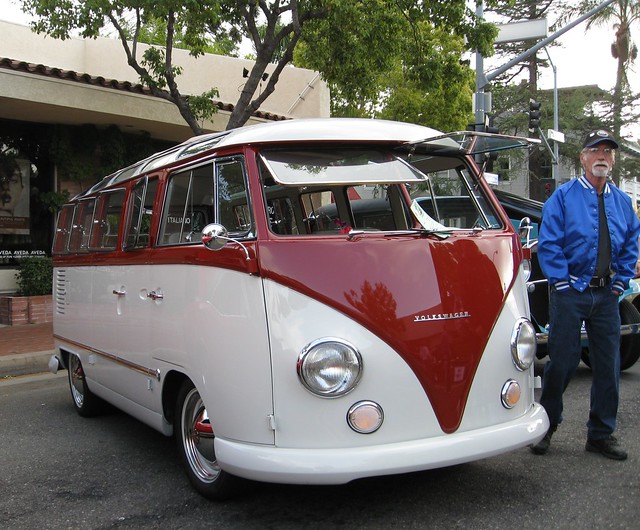 VW Bus 1965 by Chip Foose Orange Plaza Car Show 21 Window 2