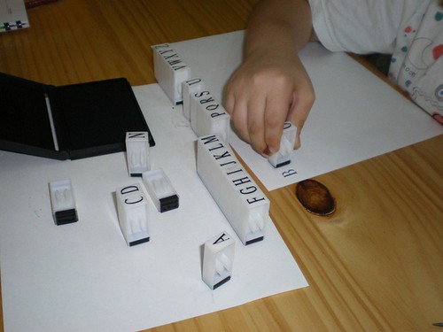spelling with stamps