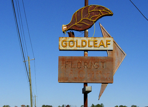 Goldleaf Florist sign, Georgia, USA