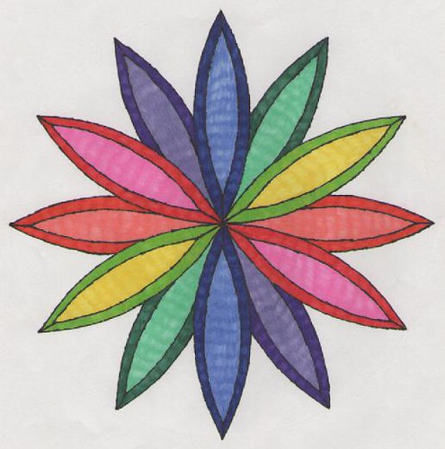 rainbow star drawing i think it can be used for a clock design