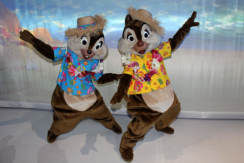 Chip and Dale at Stitch's Hawaiian Paradise Party