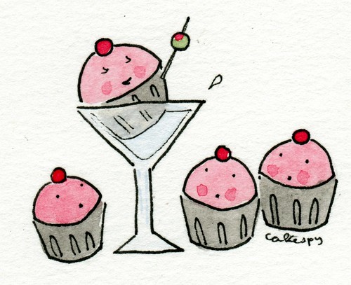 Custom request, cupcakes and martini