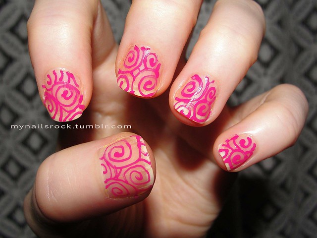 pink swirls nail art | Flickr - Photo Sharing!