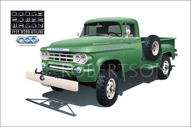 1959 Dodge W200 Utiline Power Wagon Standard and Custom Posters available