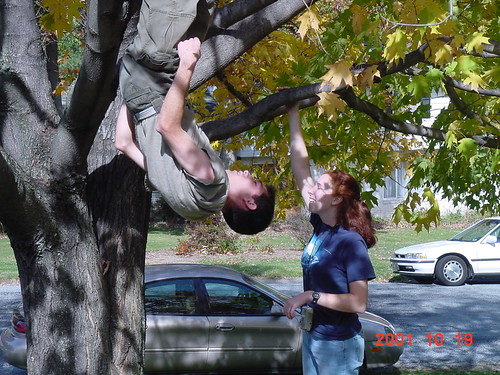 Paul and I climb the tree