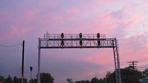 Looking west at the Congress Park overhead signal interlocking bridge. Brookfield Illinois. July 2008. by Eddie from Chicago