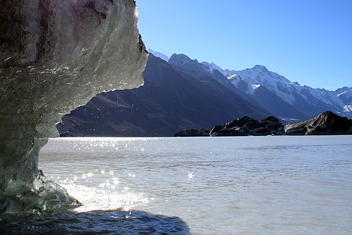 An iceberg melts on Tasman Glacier Terminal Lake