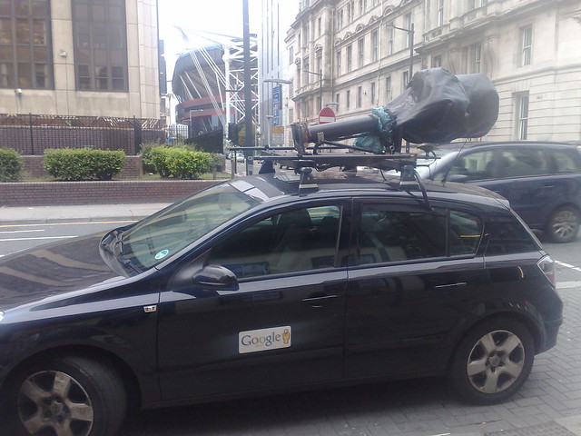 Google's Street View car in Cardiff