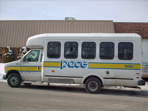 Ford paratransit bus # 5841 at our old garage facility, located at 1832 Pickwick Avenue. Glenview Illinois. Febuary 2008. by Eddie from Chicago