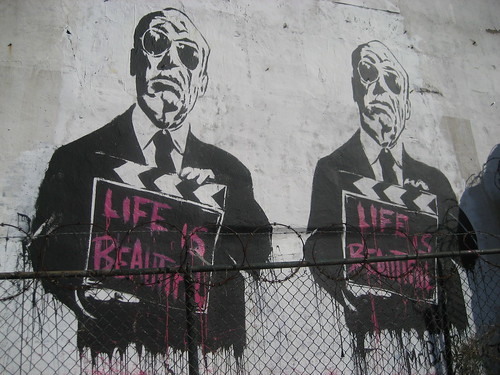 Alfred Hitchcock Mural by Mr. Brainwash