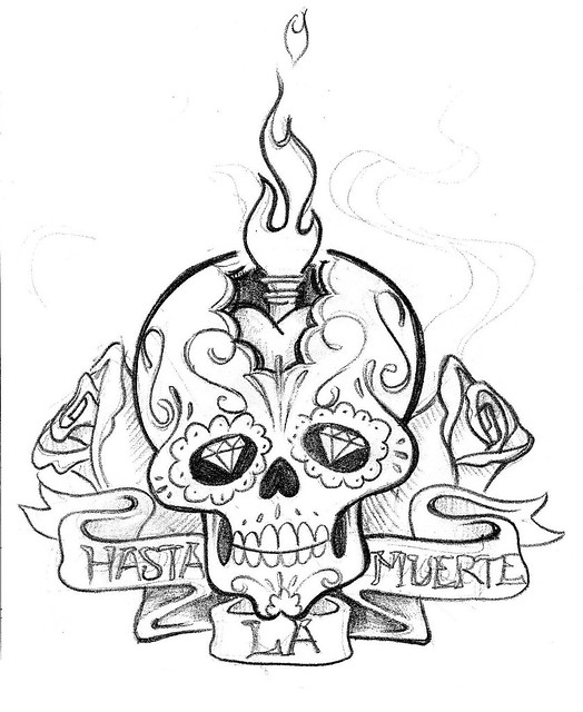 mexicanskull desenho para tattoo abaixo 