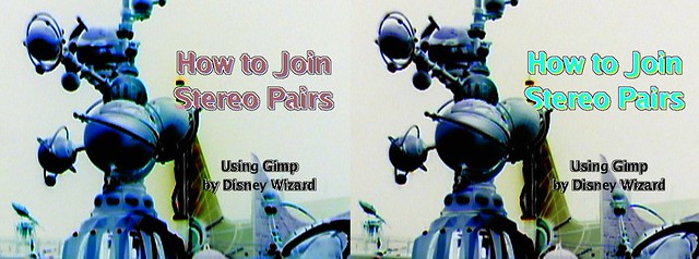 How to Join Stereo Pairs for cross-eye free-viewing, using Gimp, by Disney Wizard