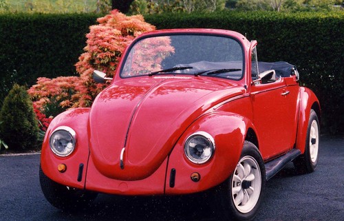 Red VW Beetle Convertible 1977.  My first shot with 1,000 views.