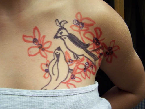 Birds on Branch Tattoo