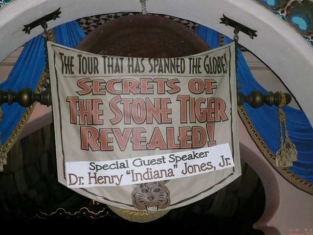 Indiana Jones Show banner at Disneyland