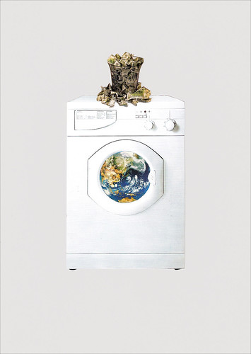 Ilustración: metemos en la lavadora el capitalismo y sale la Tierra