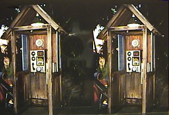 3D stereograph of Radio Payphone, Out of Service, Formerly at  Queue area, Indiana Jones™ Adventure - Temple of the Forbidden Eye, Adventureland, Disneyland®, Anaheim, California