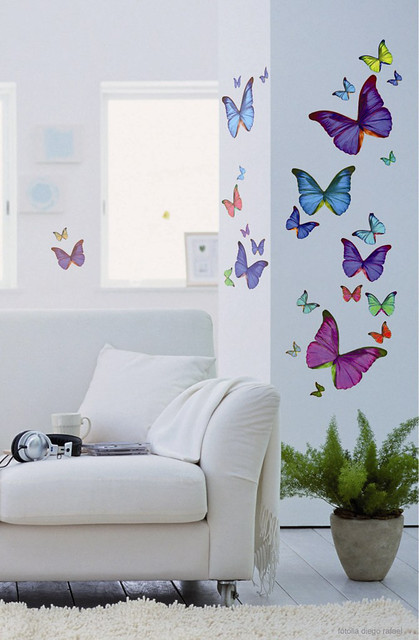 Multi coloured butterflies.