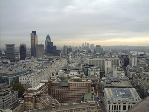View of City from top of St Paul's Cathedral, London
