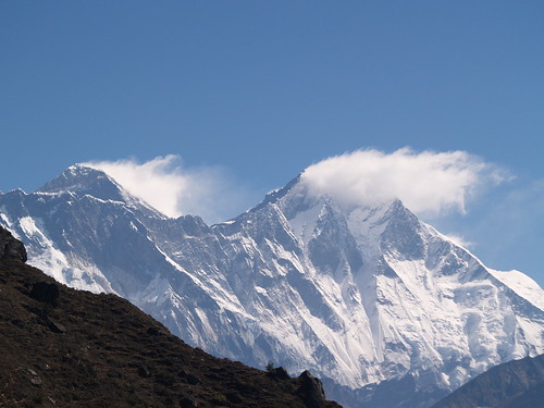 Our first view of Everest (and Lhotse)