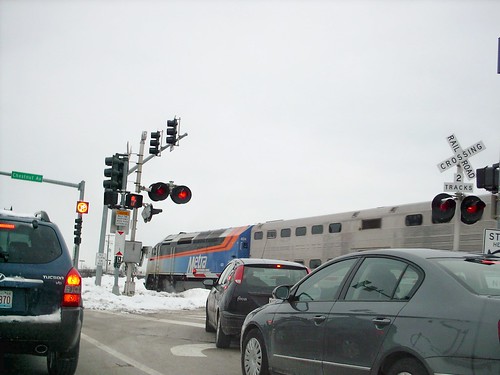 Southbound Metra commuter train. Glenview Illinois. February 2008. by Eddie from Chicago