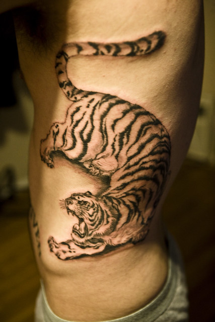 Tiger Tattoo Started on my ribs tattoo by Ruger wwwrugertattooscom