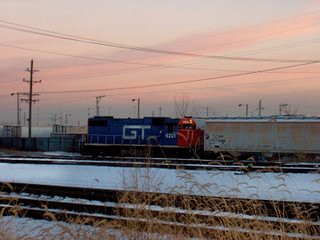 Former Grand Trunk western locomotive spotting cars on an industrial siding. Chicago Illinois. February 2007. by Eddie from Chicago