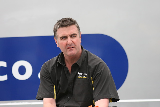 Former Lotus F1 driver Martin Donnelly in the paddock at Oulton Park after