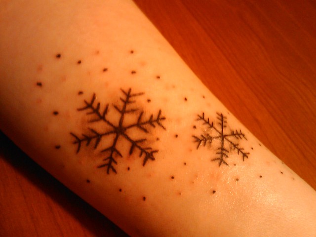 Snowflakes Tattoo A couple hours old