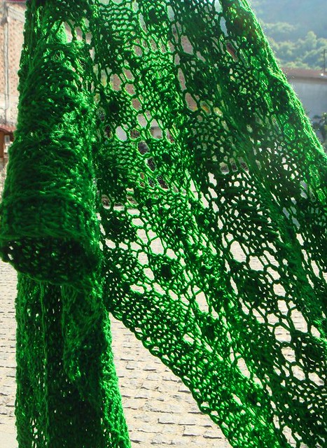 Peacock Tail and Leaf Scarf