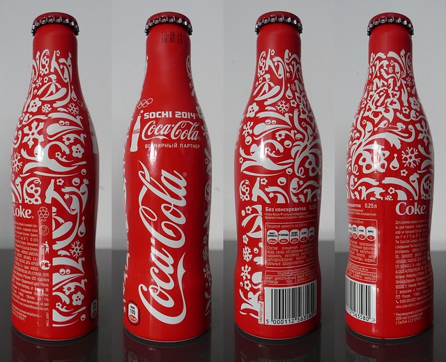 Full *Sochi 2014 aluminum Coca Cola Bottle Coke Russia
