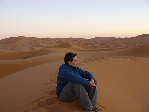 In the dunes of Merzouga (Morocco)