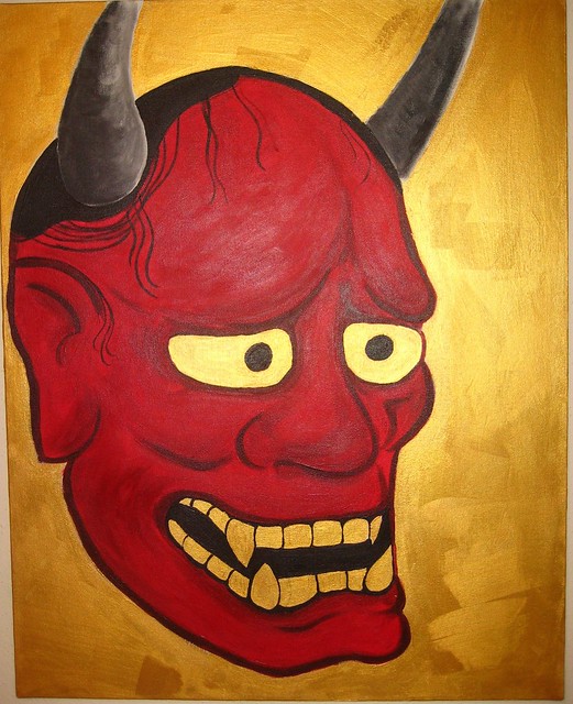 Japanese Oni Mask 24x30 REQUESTED Birthday Gift