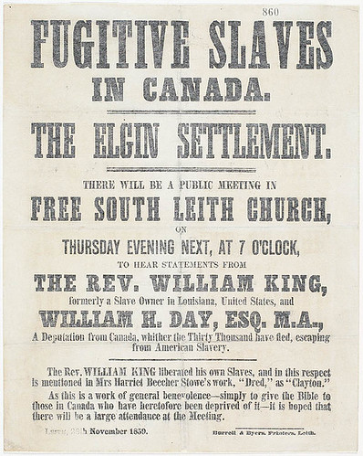 Promoting a fugitive slave settlement - 1859