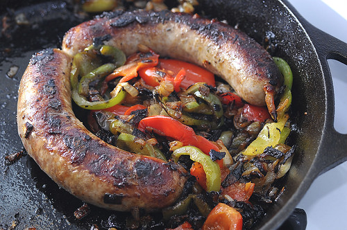 Italian Sausage with onion and bell pepper