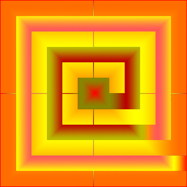 Orange squared spiral