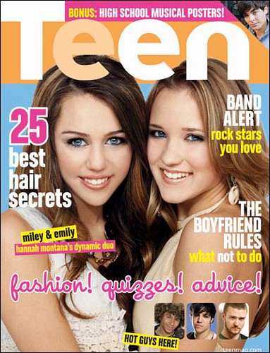 Miley Cyrus and Emily Osment Teen Magazine