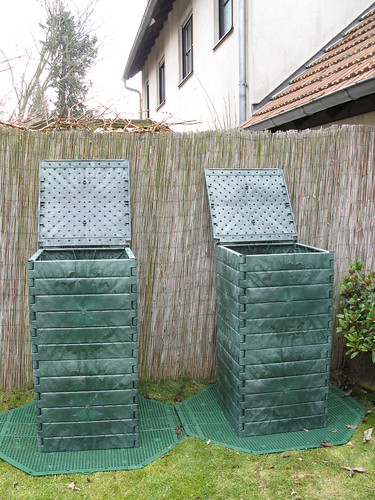 2 garden composters (on base for rat proofing)