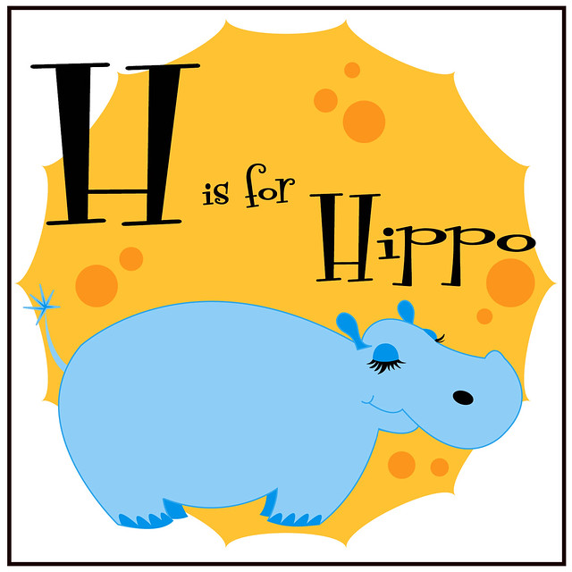 h is for hippo coloring pages - photo #39