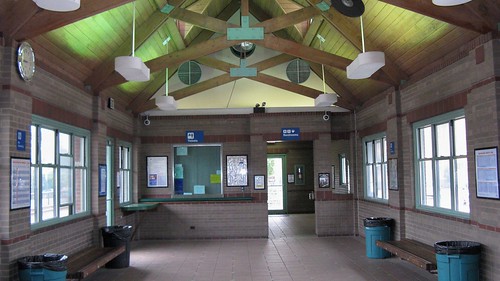 Inside the waiting room of the Metra commuter rail station in Northbrook Illinois. September 2008. by Eddie from Chicago
