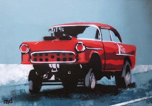 red'55 chevy cgasser the stencil proof a mixedmedia 8part stencil